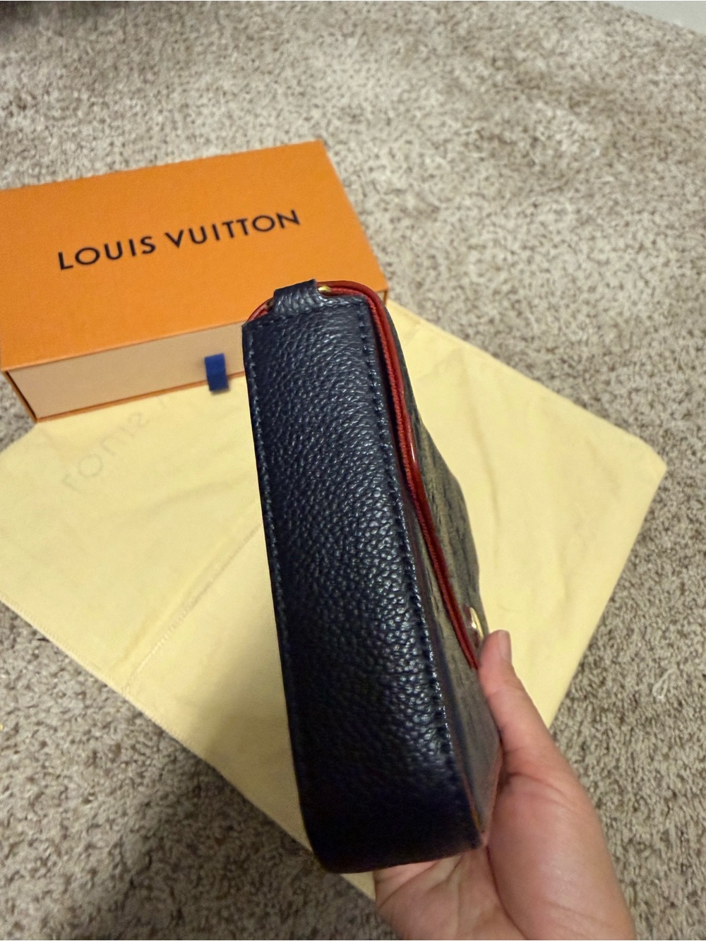 Louis Vuitton Felicie Pochette in (Marine Rouge) Monogram Empreinte leather. - Picture 8 of 16